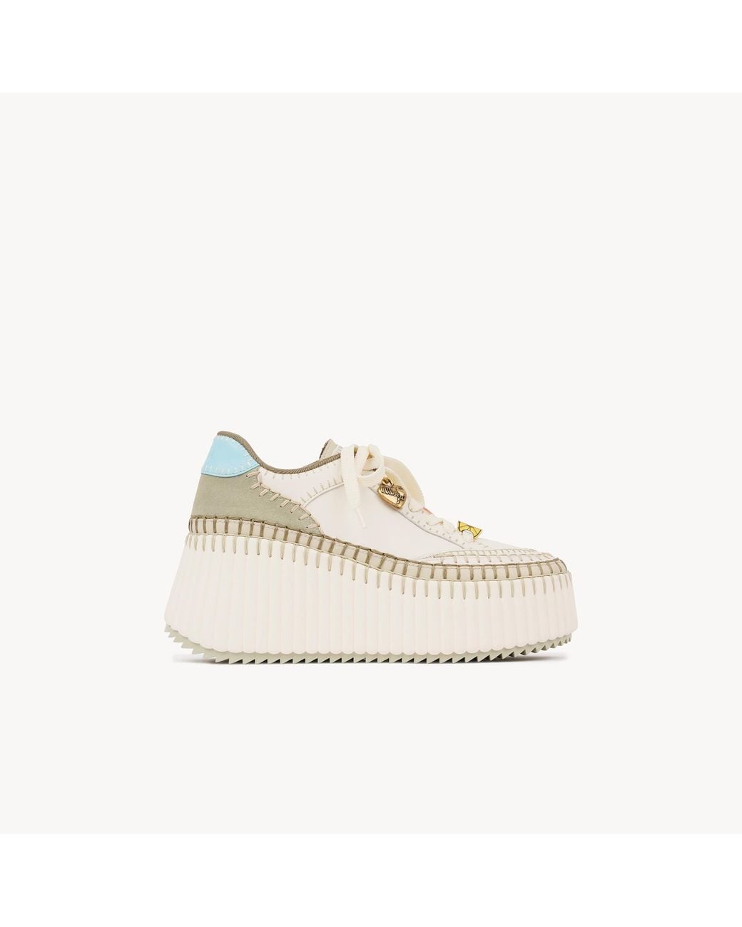 Chloé Natural Nama Platform Wedge Sneakers