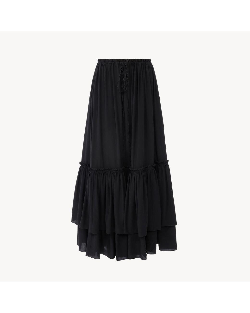Chloé Black Ruffled Long Skirt