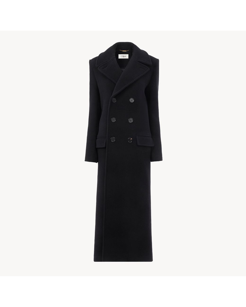 Chloé Black Long Double-Breasted Coat