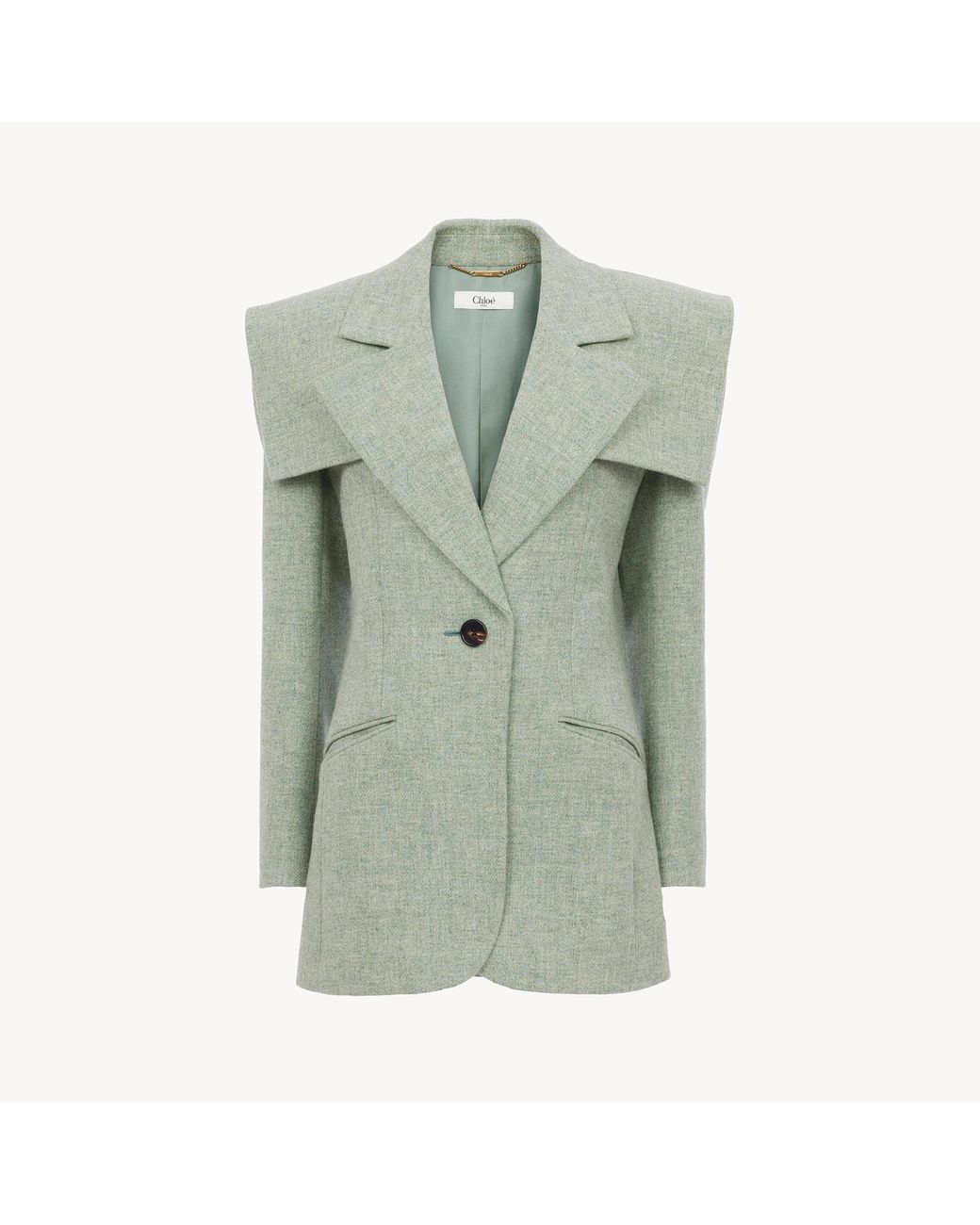 Chloé Green Single-Breasted Tailored Jacket