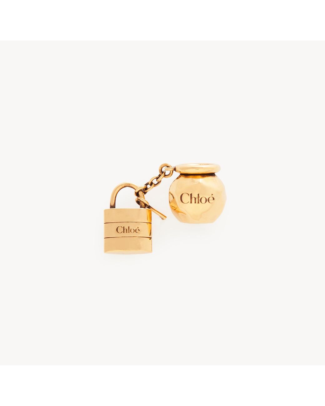 Chloé Metallic Sphere Lock Dice Charm For Bracelet Bag