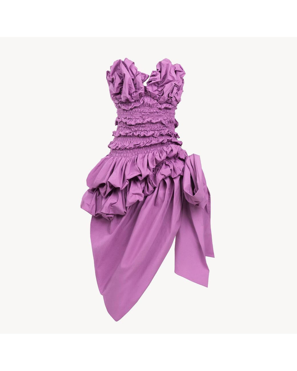Chloé Purple Ruched Bustier Midi Dress