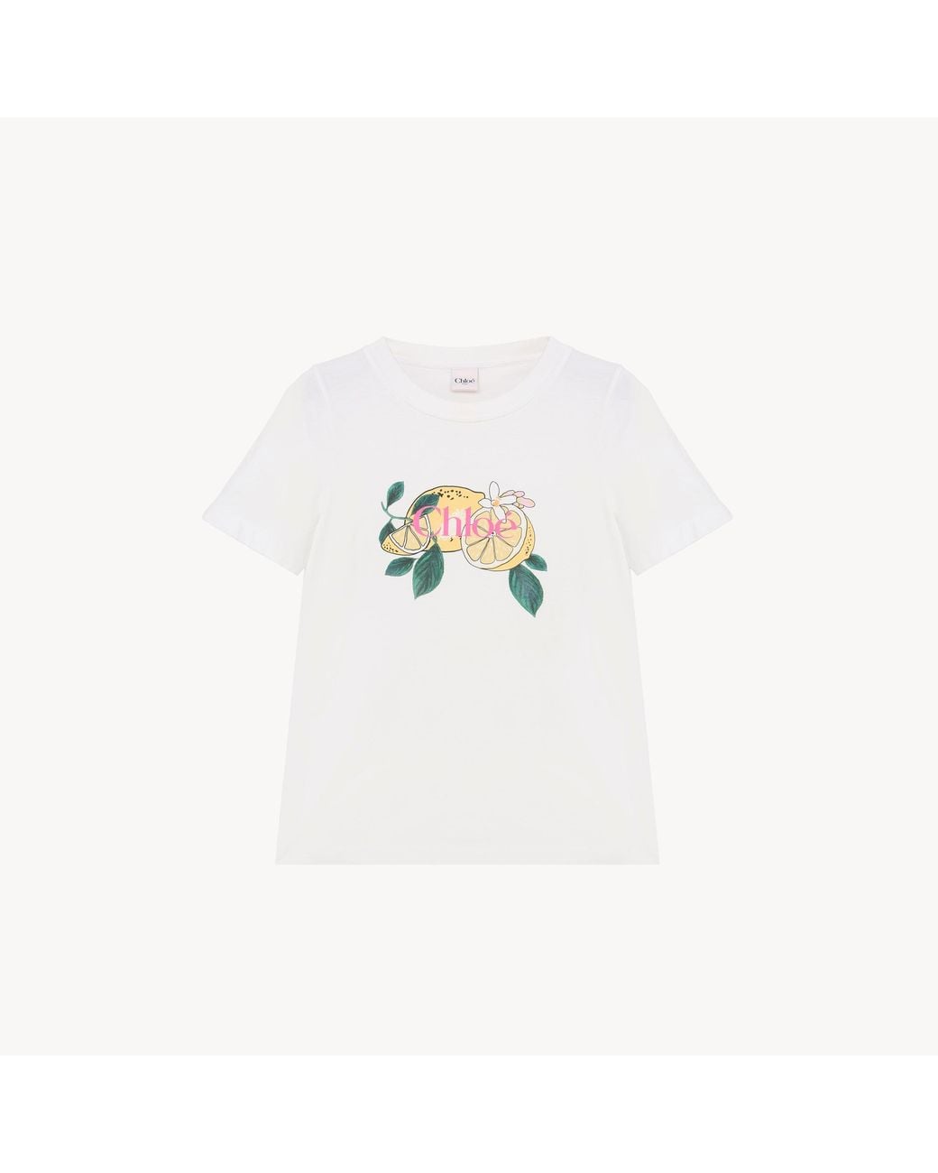 Chloé White Crew-Neck Logo T-Shirt