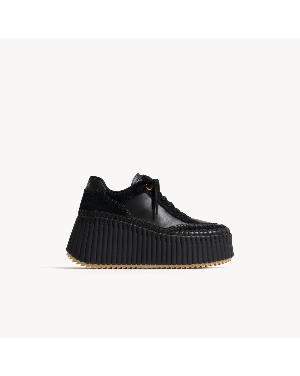 Chloé Black Nama Wedge Sneaker