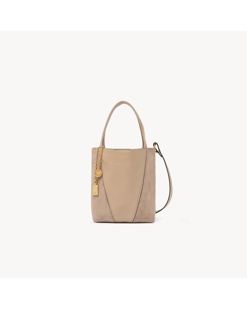 Chloé White Small Spin Tote Bag