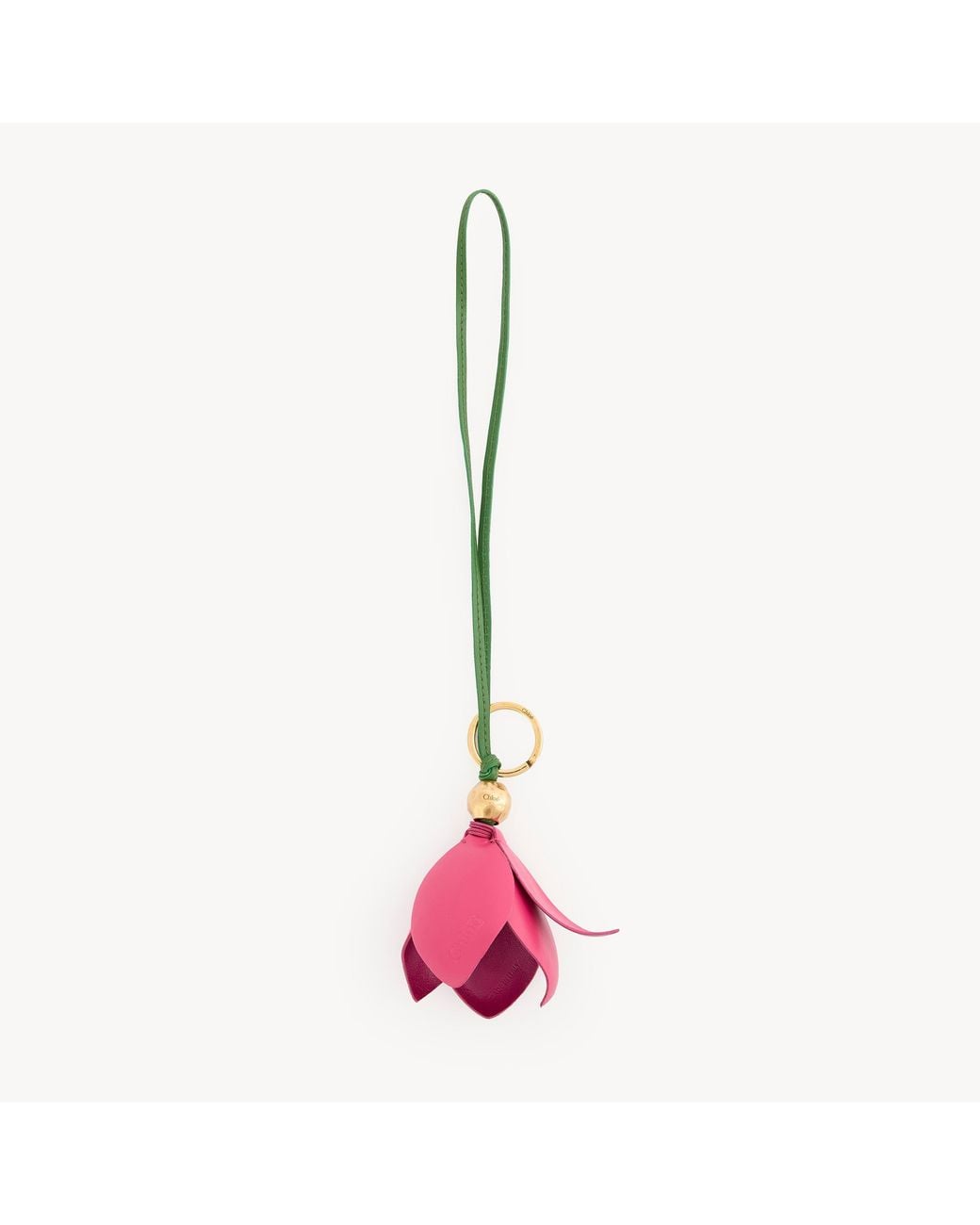 Chloé Pink Symbols Tulip Key Ring Bag Charm
