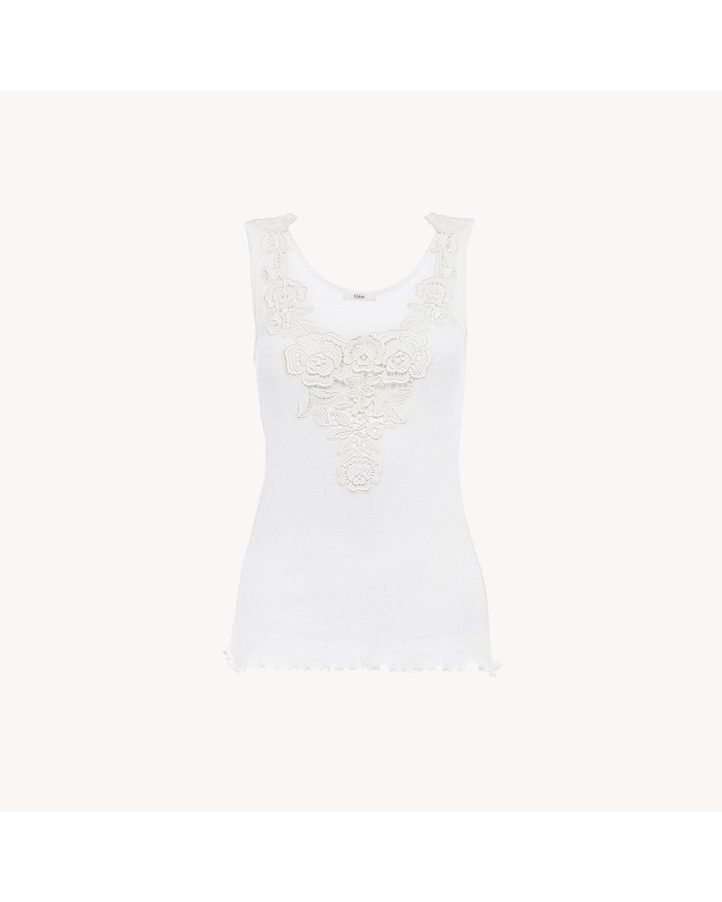 Chloé White Fitted Tank Top