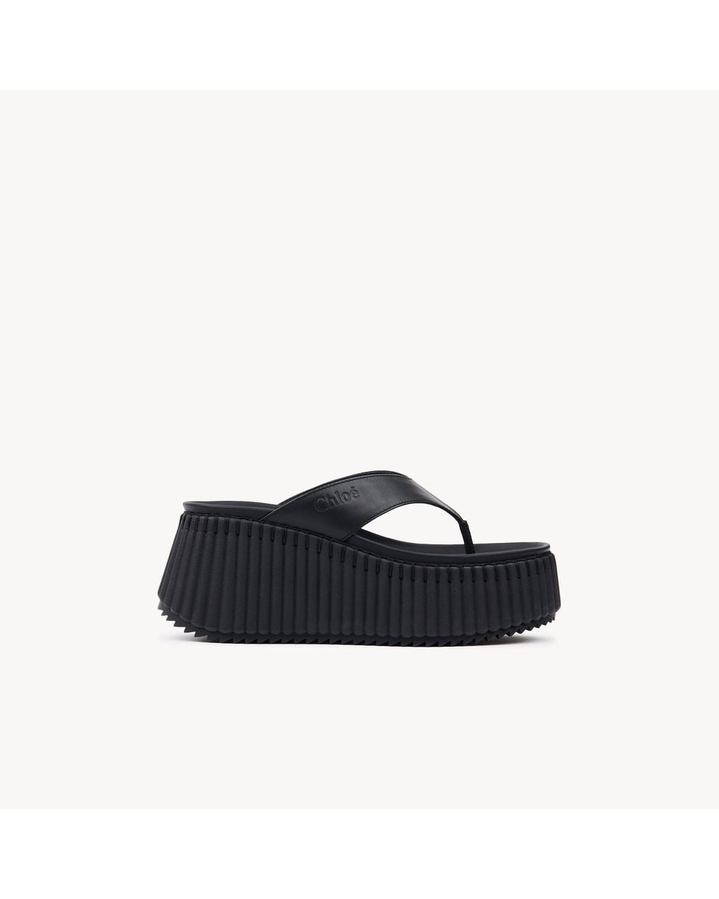 Chloé Blue Nama Wedge Slide 100% Bovine Leather