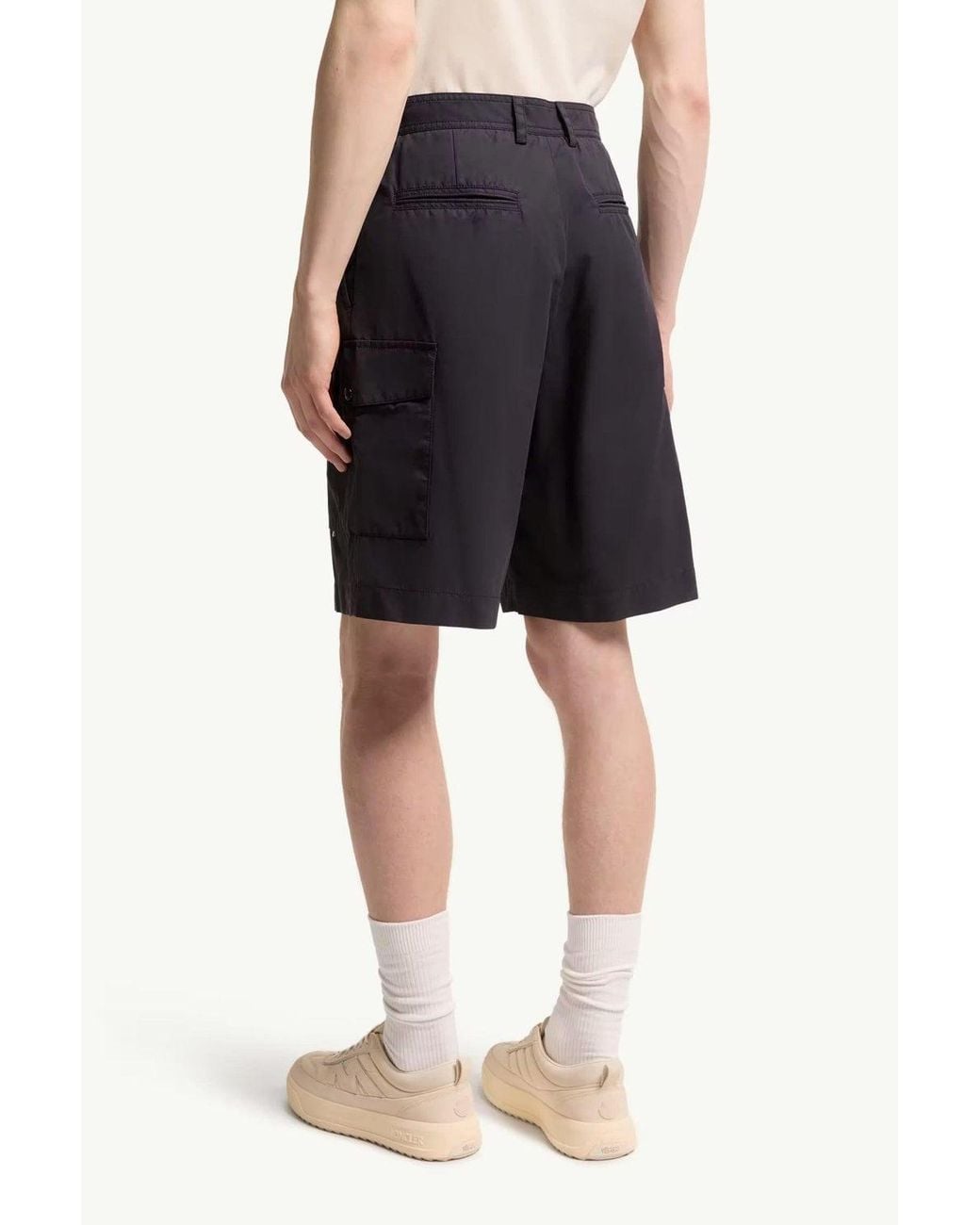 Moncler Blue Cotton Shorts for men