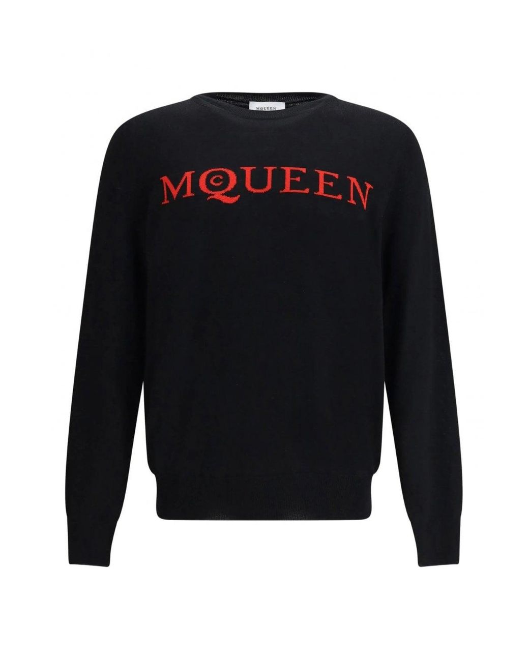 McQueen Blue Fine Merino Intarsia Sweater for men