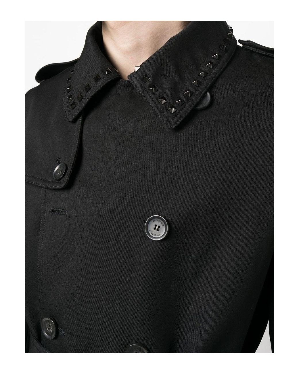 Valentino Black Untitled Stud Trench for men