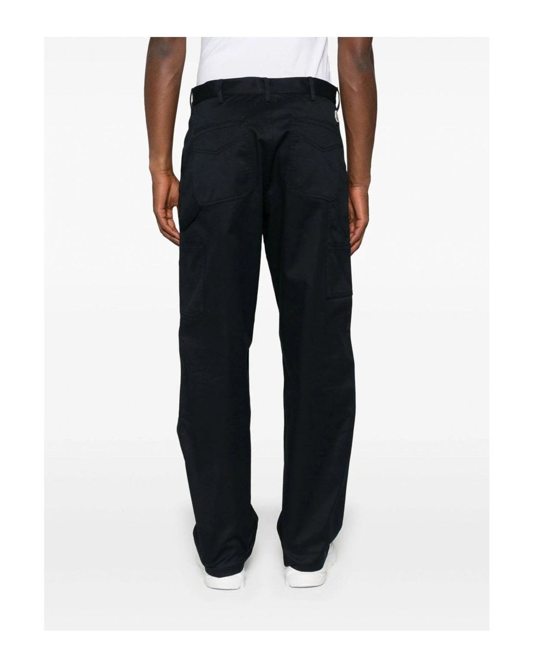 Moncler Black Cotton Worker Trousers for men