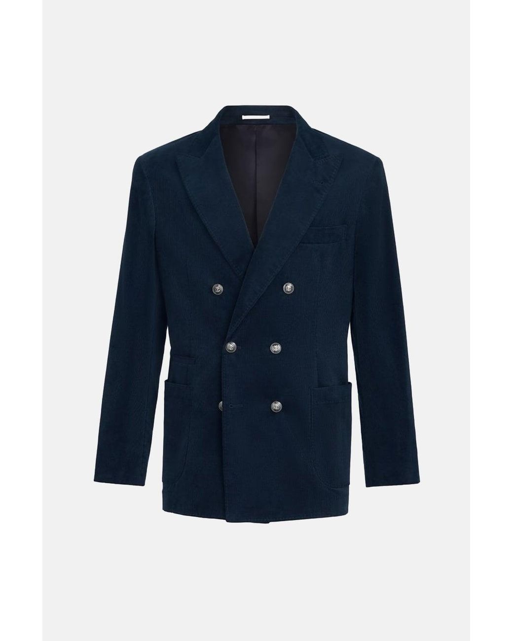 Brunello Cucinelli Blue Deconstructed Jacket for men