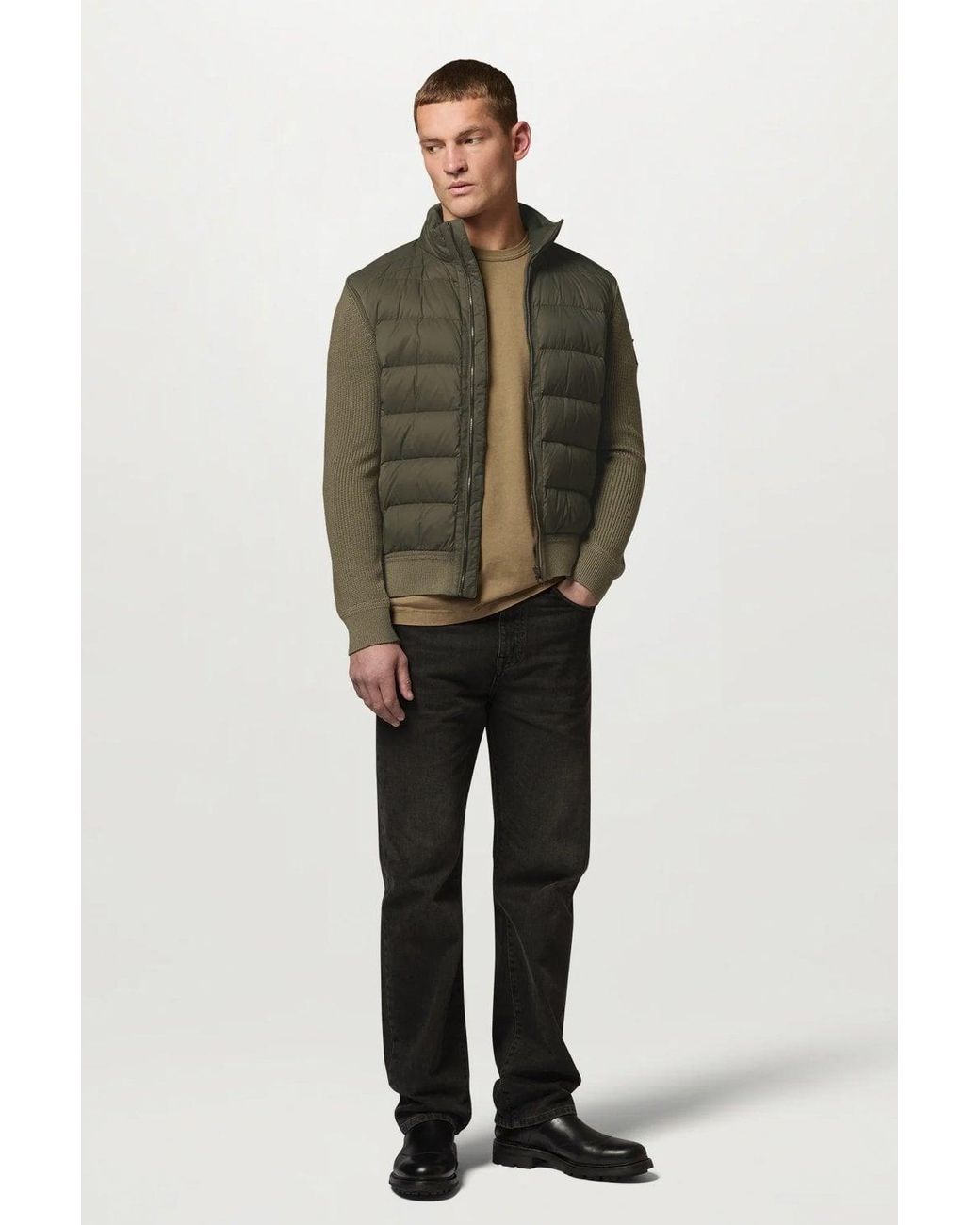 Belstaff Green Compound Hybrid Cardigan for men