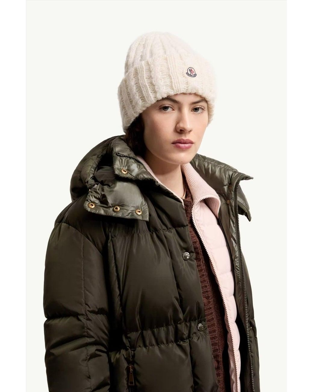 Moncler White Archive Logo Hat