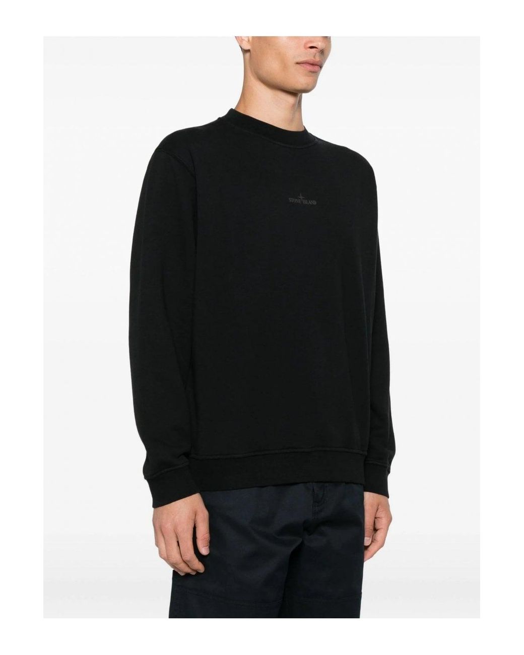 Stone Island Black S0195 Branded Sweatshirt for men