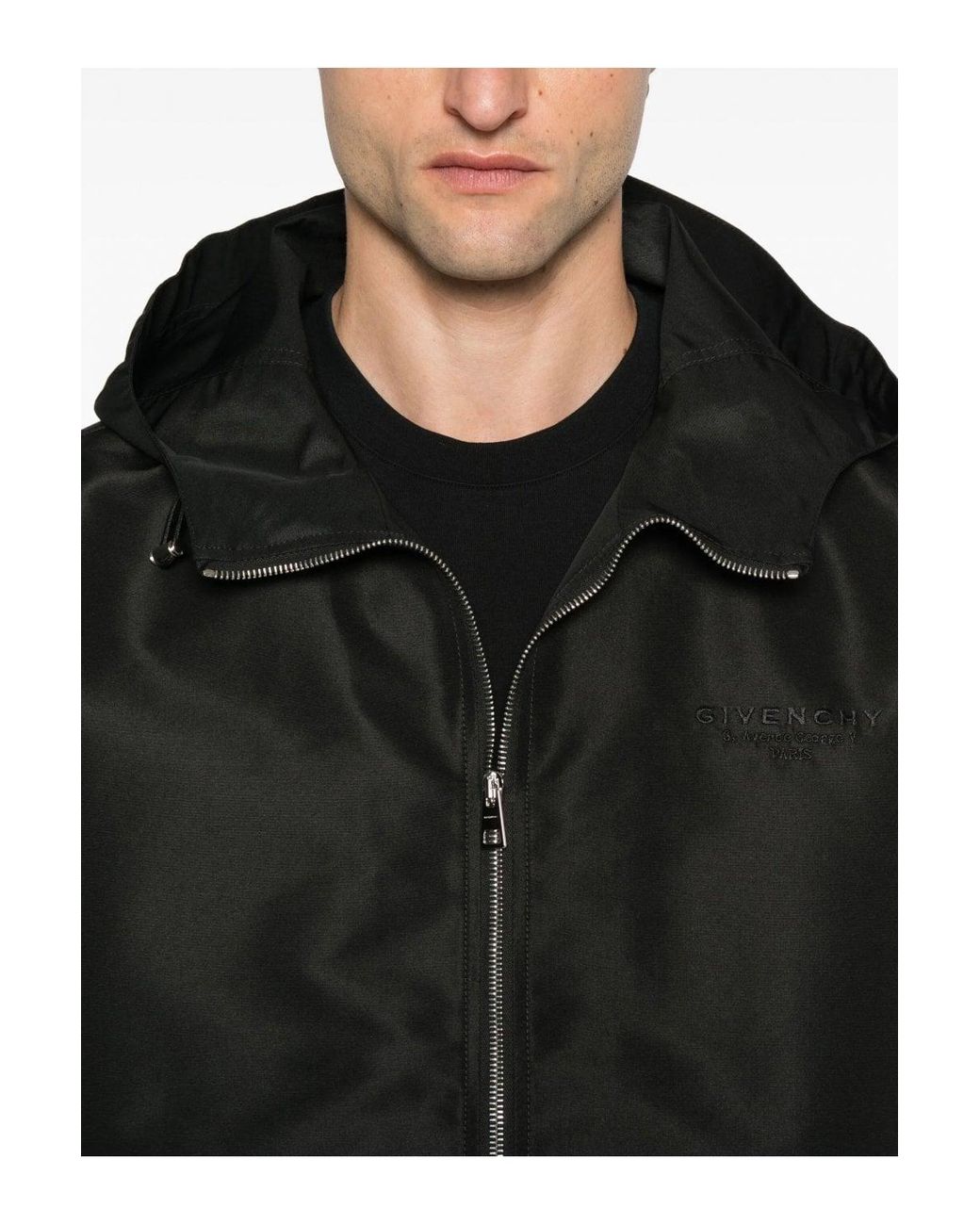 Givenchy Black Polyfaille Hoodie Windbreaker for men