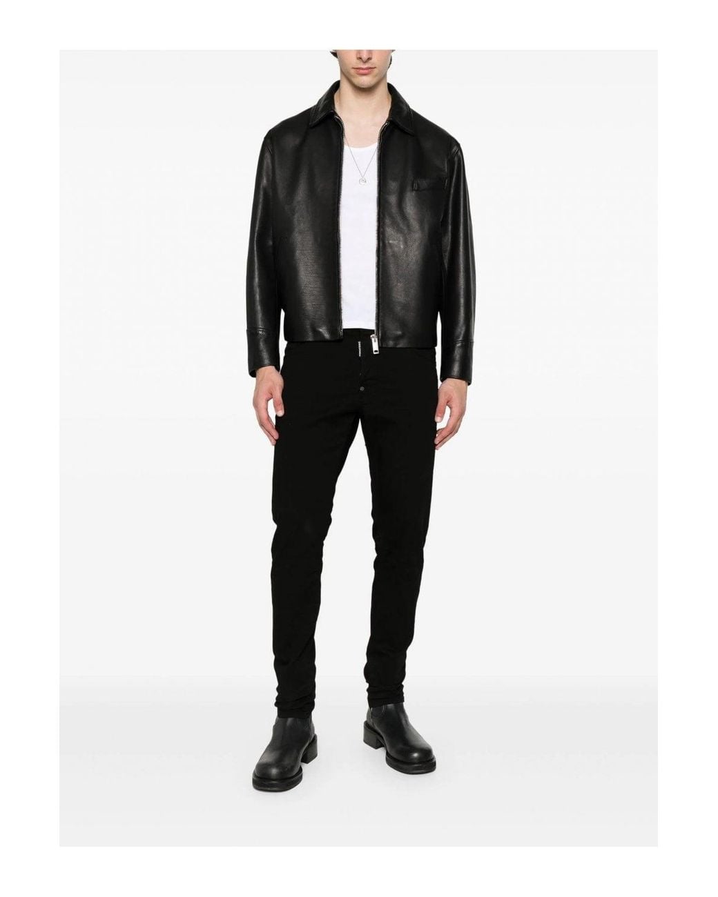 DSquared² Solid Black Skater Jeans for men
