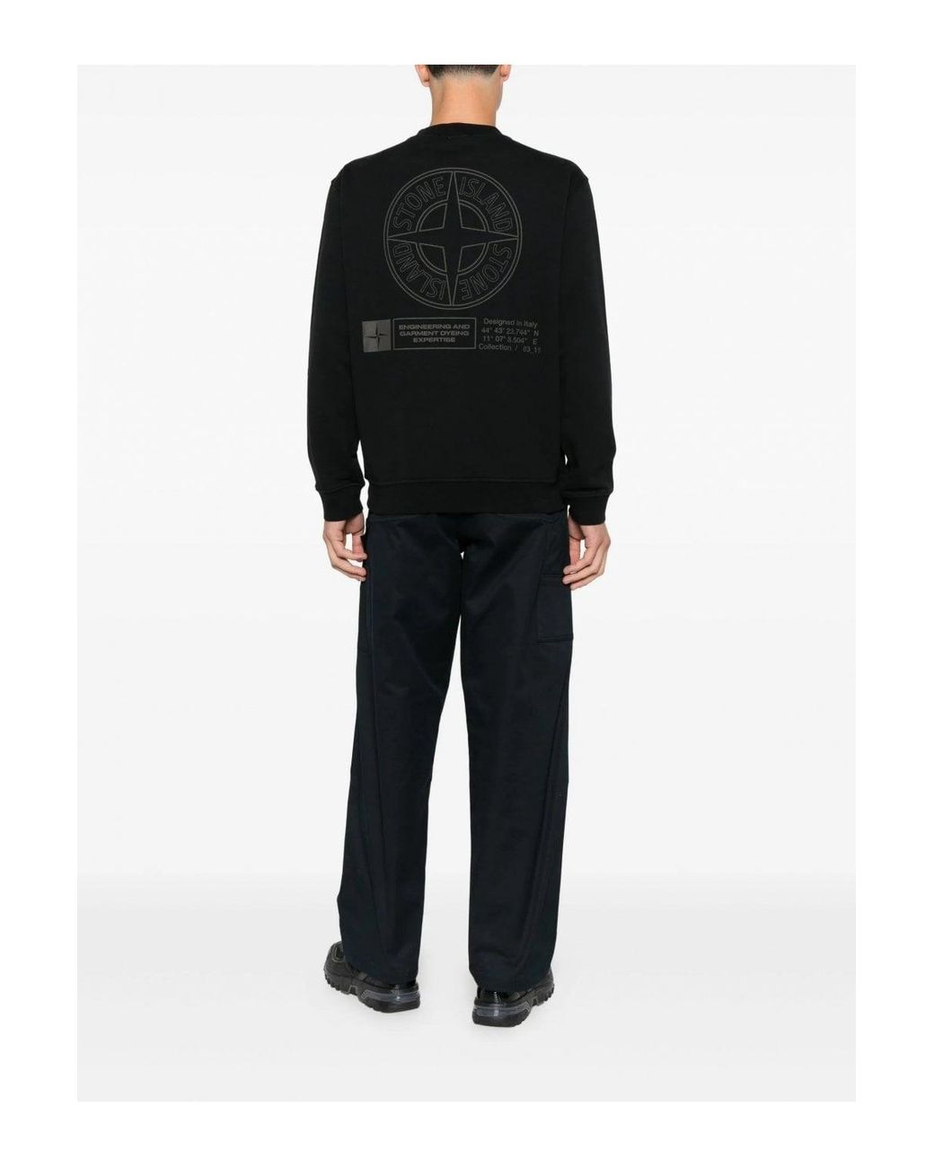 Stone Island Black S0195 Branded Sweatshirt for men