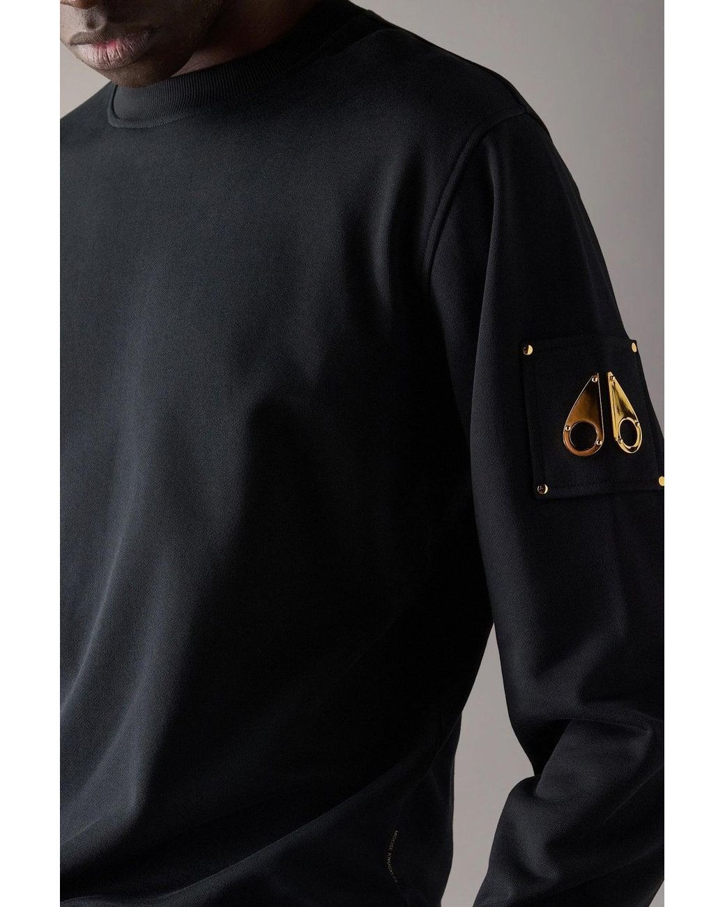 Moose Knuckles Blue Hartsfield Gold Logo Sweatshirt for men