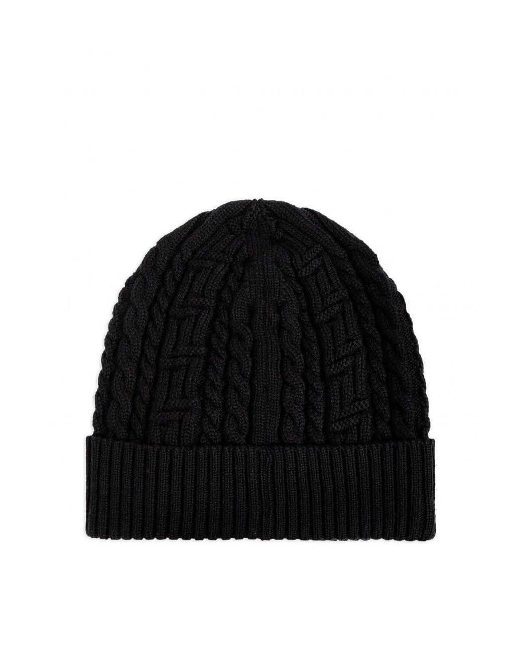 Versace Black BIGGIE Wool Beanie for men