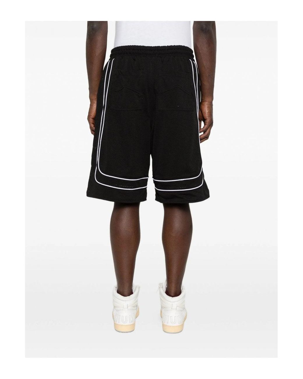 Rhude Black Mesh Basketball Shorts for men