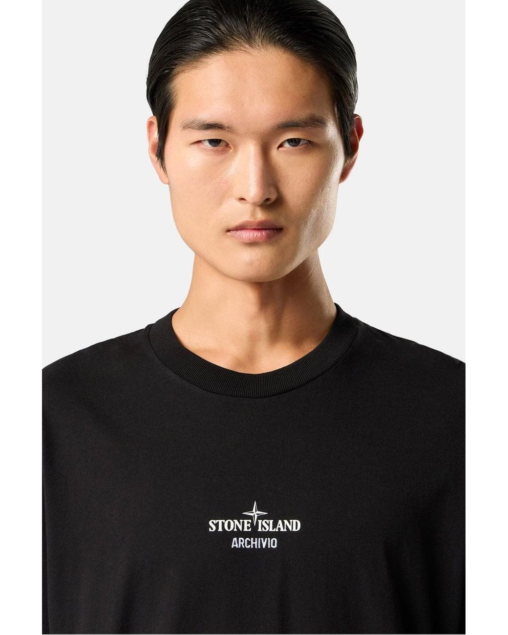 Stone Island Black Branded 2100033 T Shirt for men