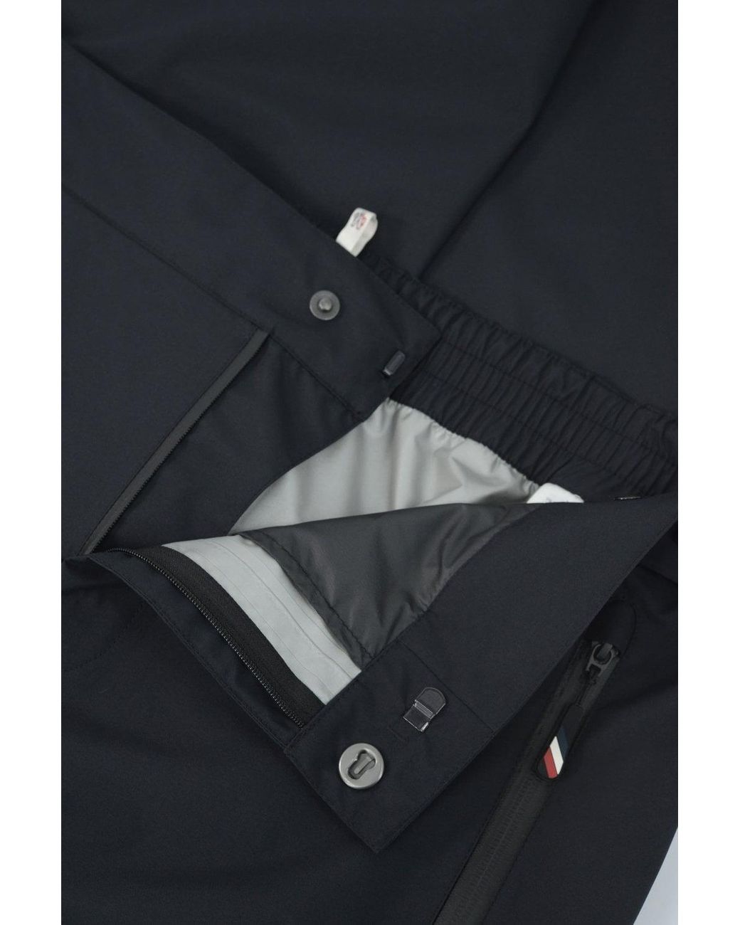 Moncler Black Cuffed Tech Trousers for men