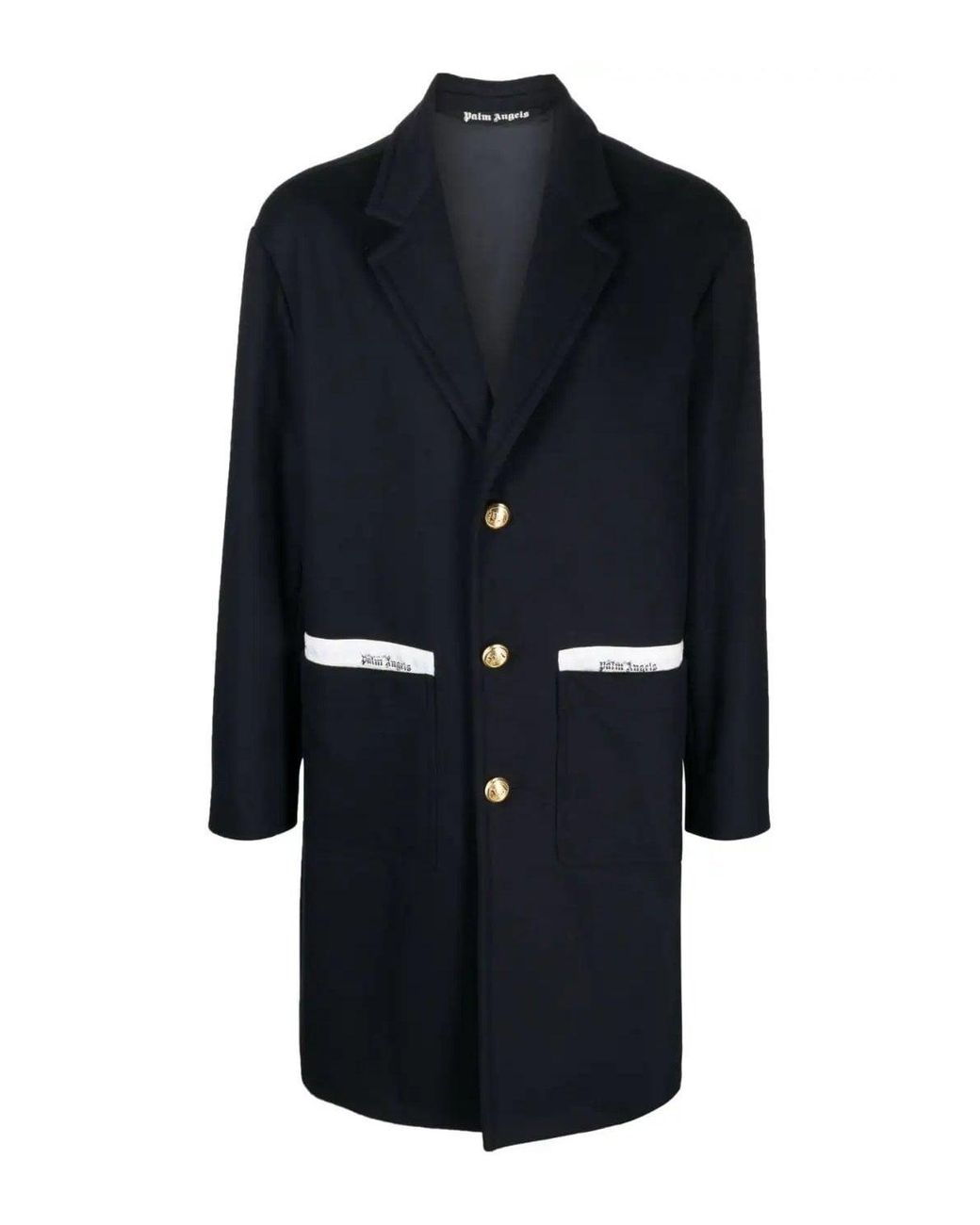 Palm Angels Blue Sartorial Tape Uniform Coat for men