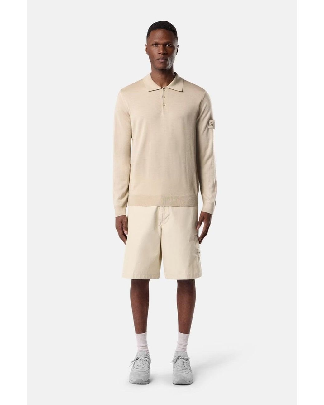 Stone Island White Ghost 5100076 Knitted Polo for men