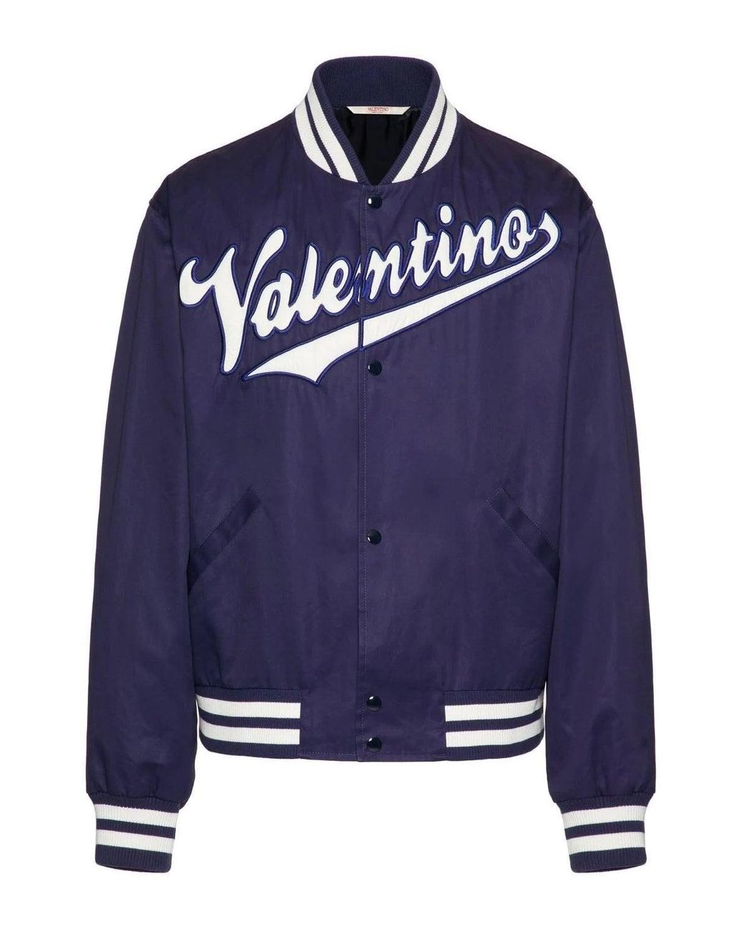 Valentino Blue Branded Bomber Jacket for men