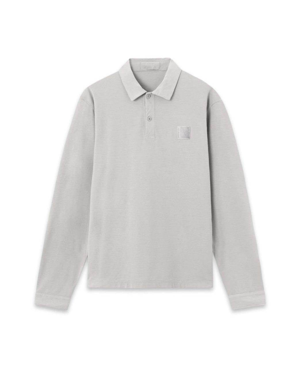 Stone Island White S0f11 Patch Logo Ls Polo for men
