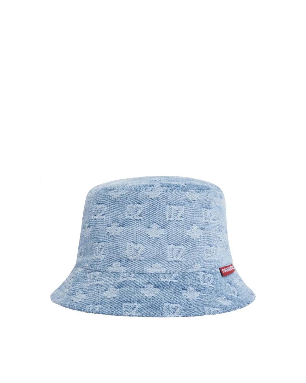 DSquared² Blue D2 Monogram Bucket Hat for men