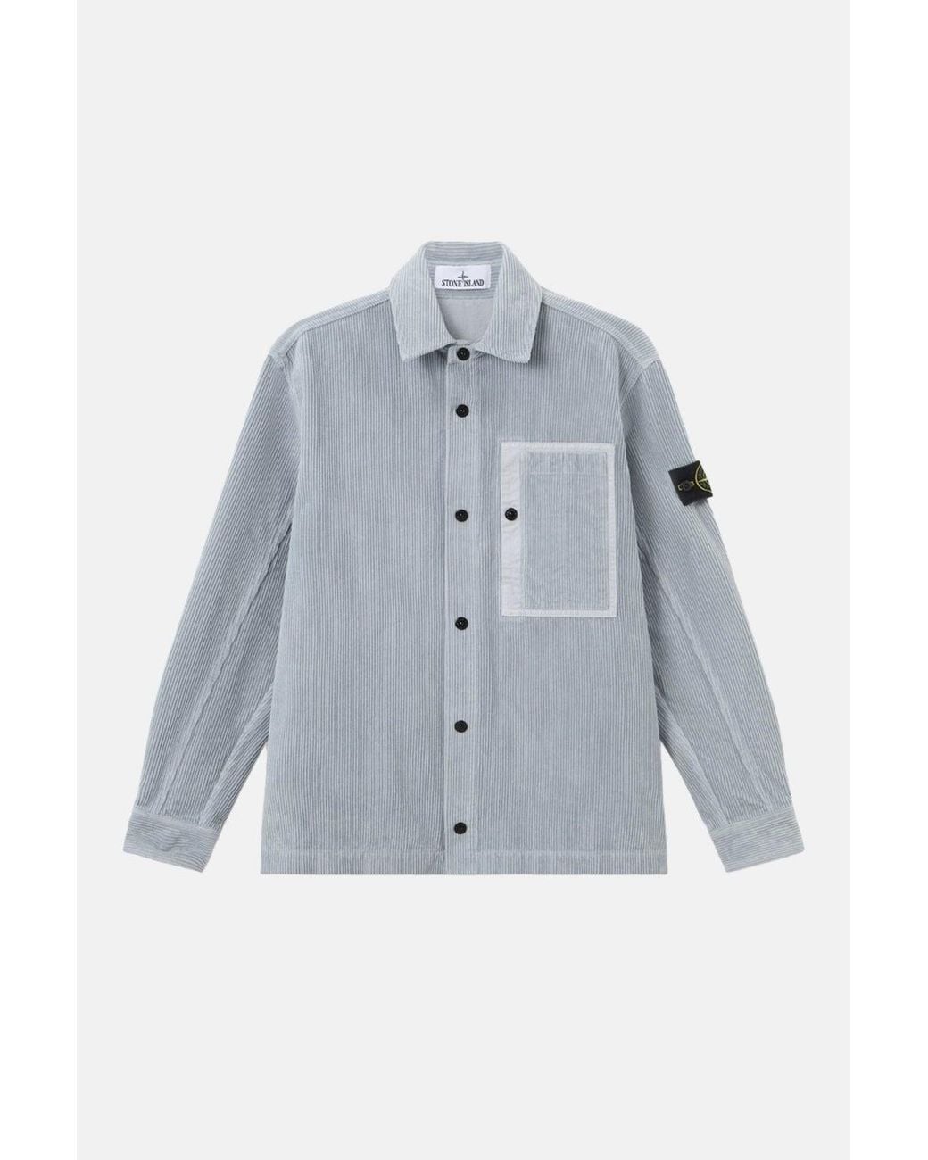 Stone Island Blue Corduroy 1200016 Overshirt for men