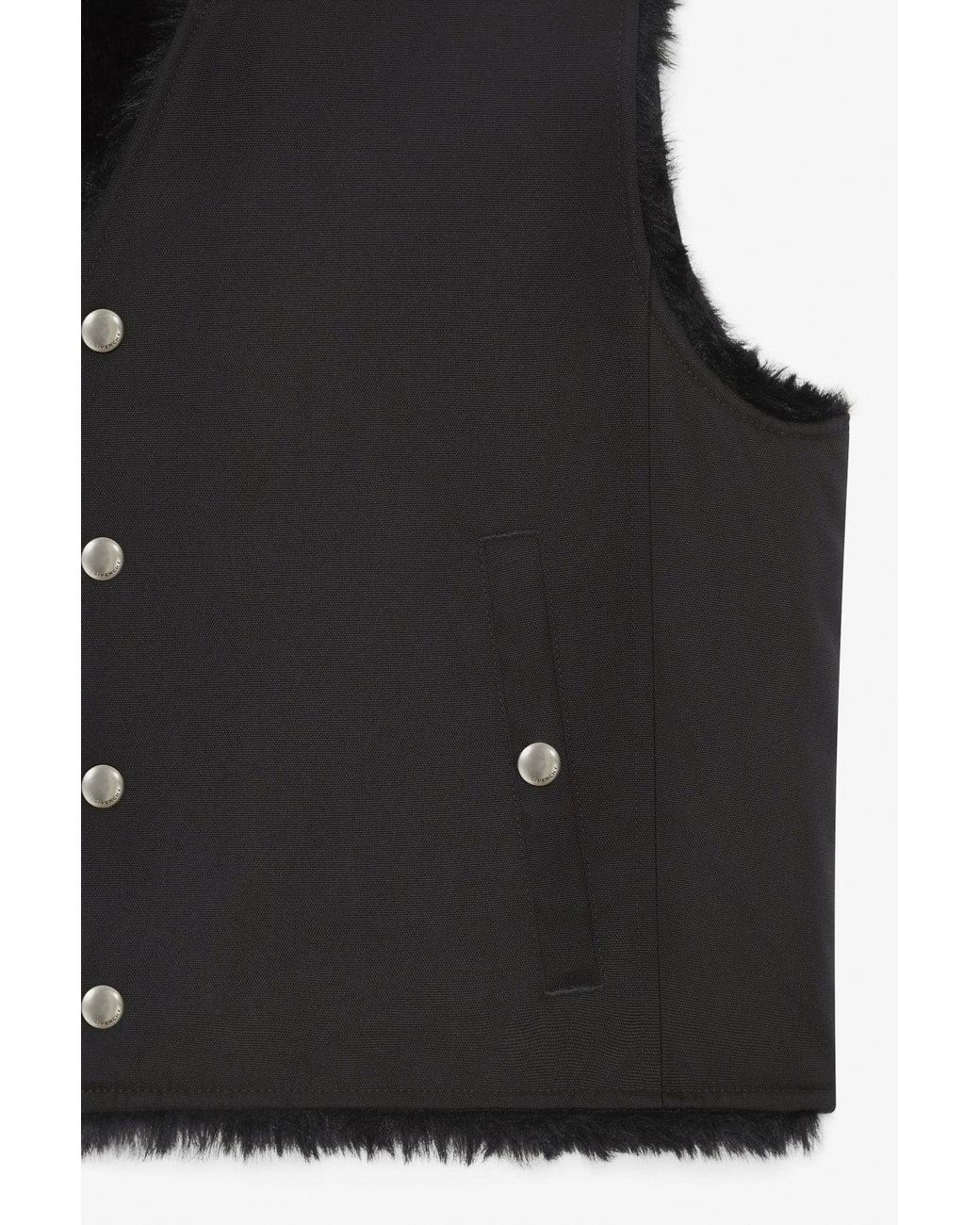 Givenchy Black Snap Botton Down Gilet for men