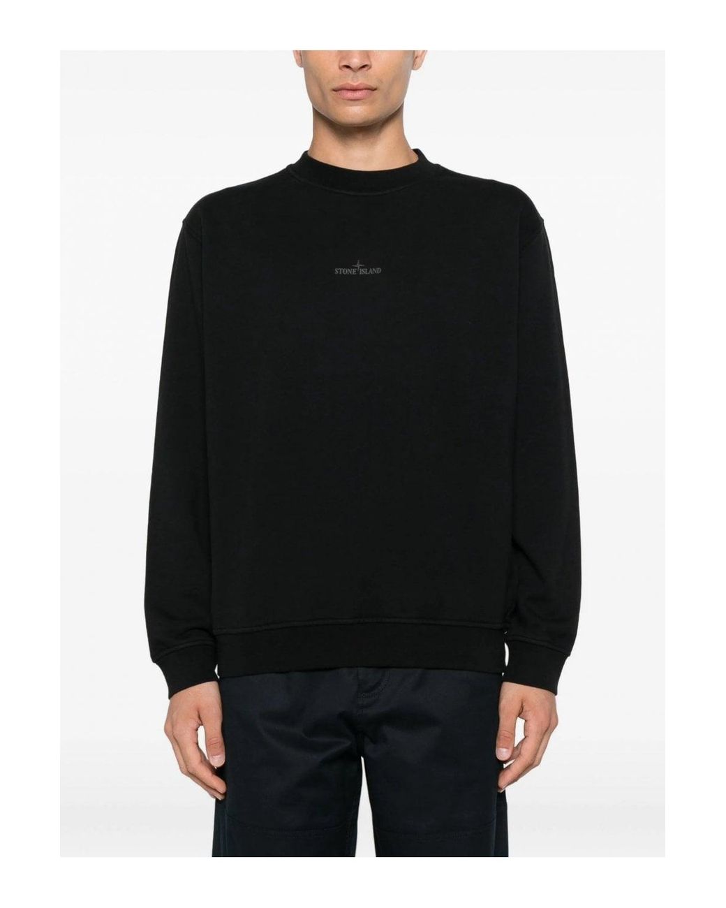 Stone Island Black S0195 Branded Sweatshirt for men