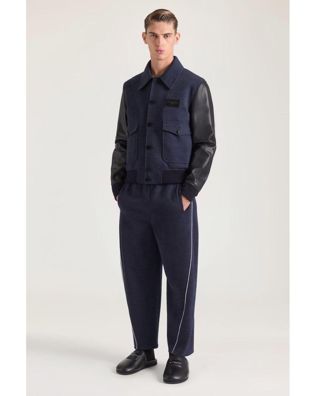 Givenchy Blue Calf Leather Jacket for men