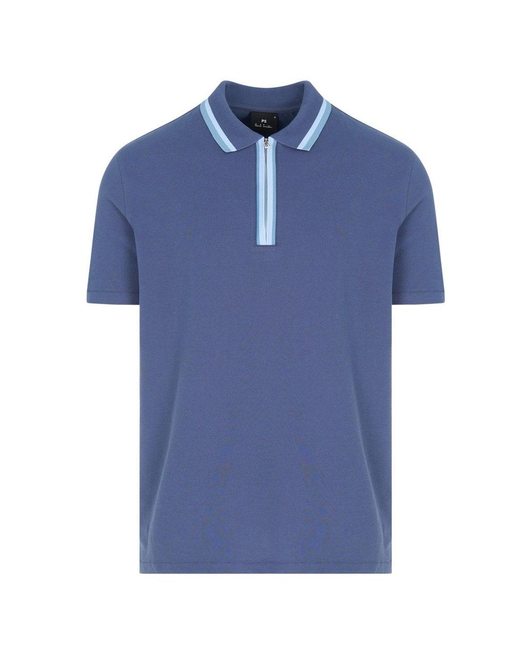 Paul Smith Blue Ps Regular Fit Zip Polo for men