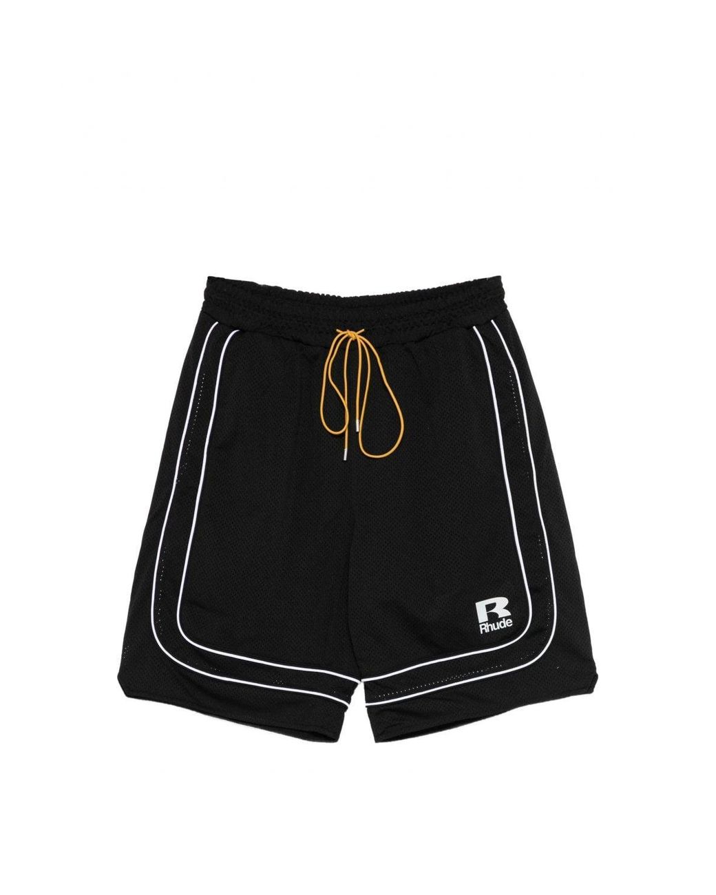 Rhude Black Mesh Basketball Shorts for men