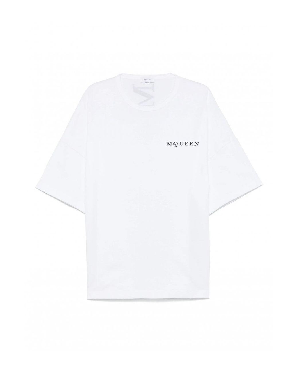 McQueen White Exploded Logo Over Fit T Shirt for men