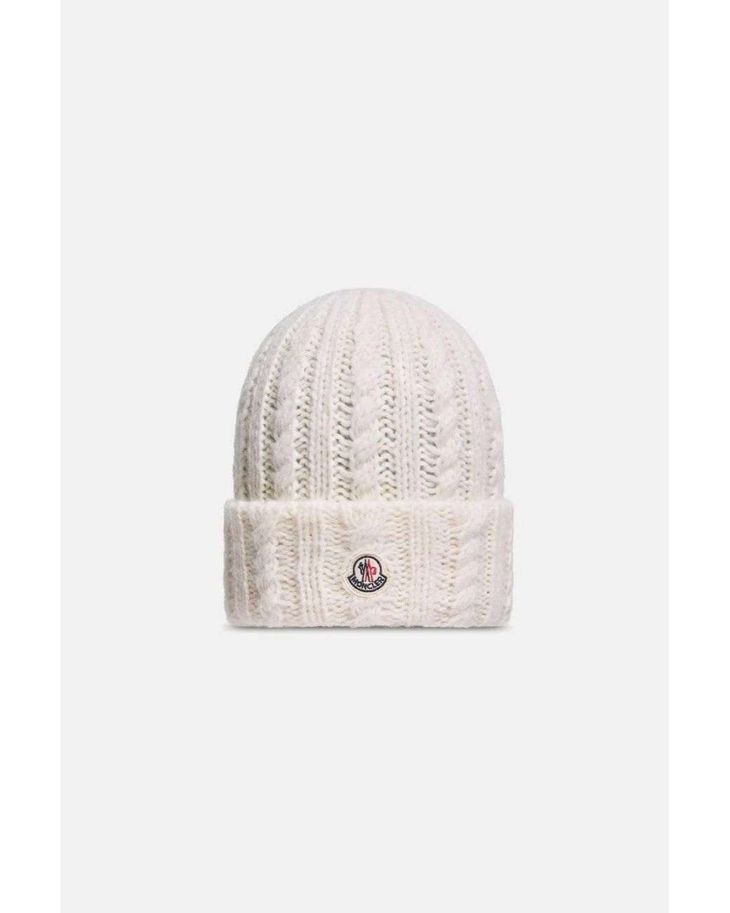 Moncler White Archive Logo Hat