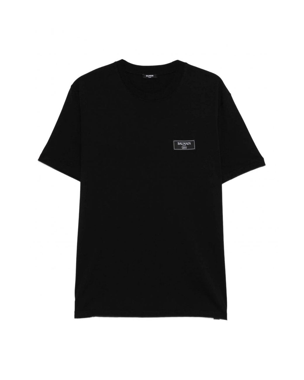 Balmain Black Regular Couture Label T Shirt for men