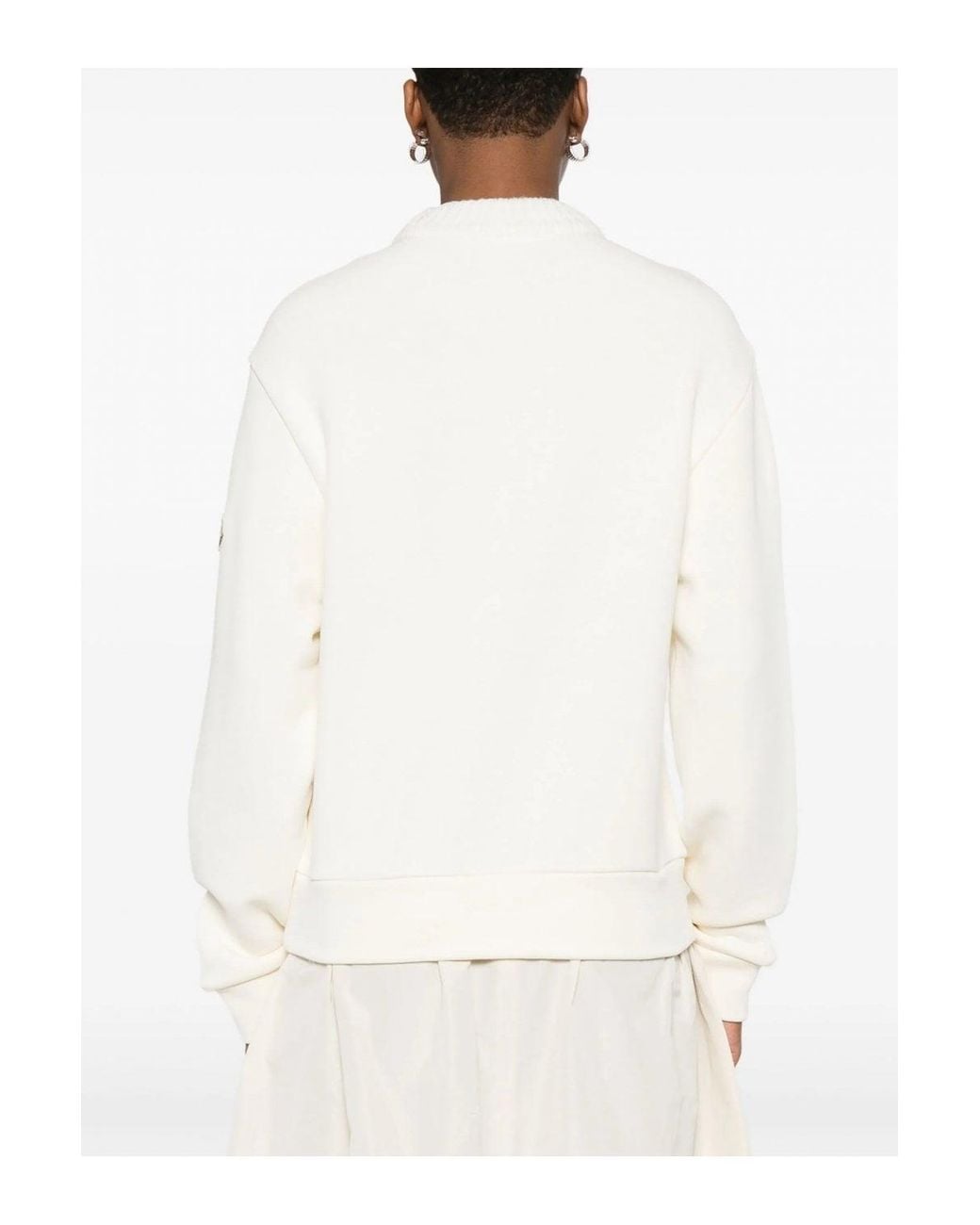 Moncler White Archive Logo Sweatshirt