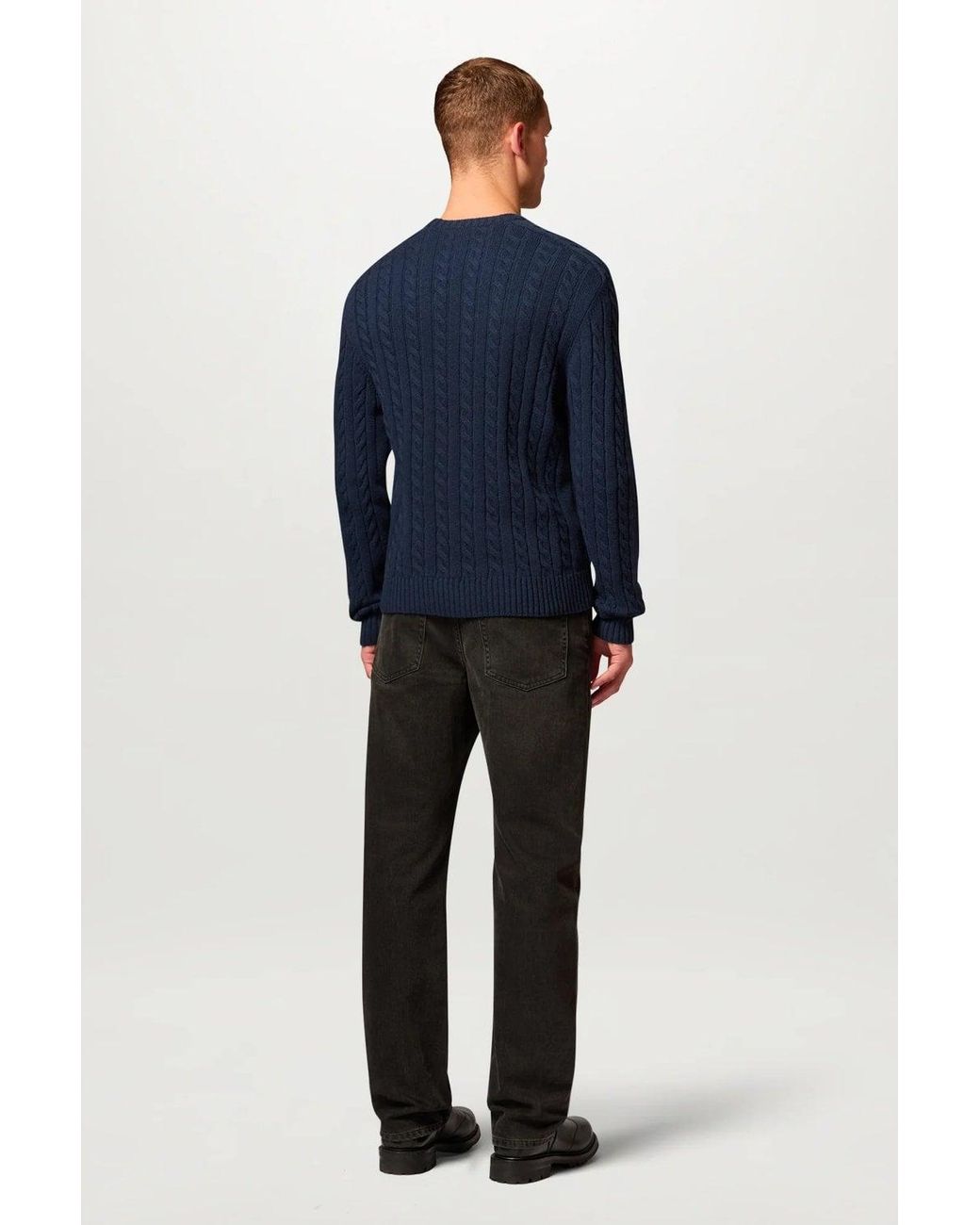 Belstaff Blue Westport Crewneck Sweater for men
