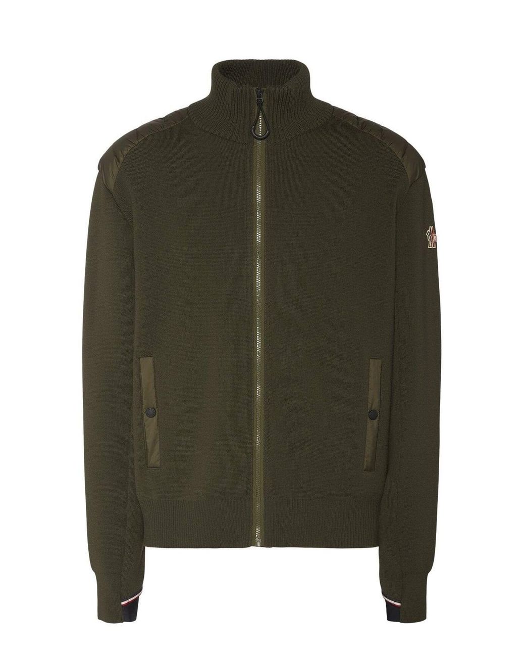 Moncler Green Zip Through Cardigan for men