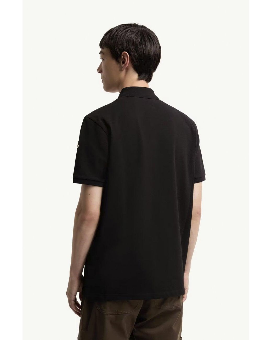 Moncler Black Cotton Polo Shirt for men