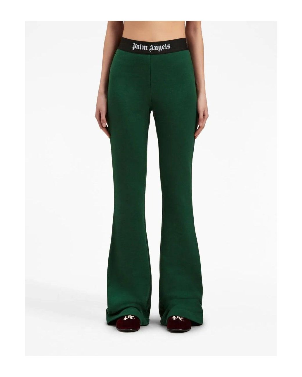 Palm Angels Green Logo Flare JOGGERS for men