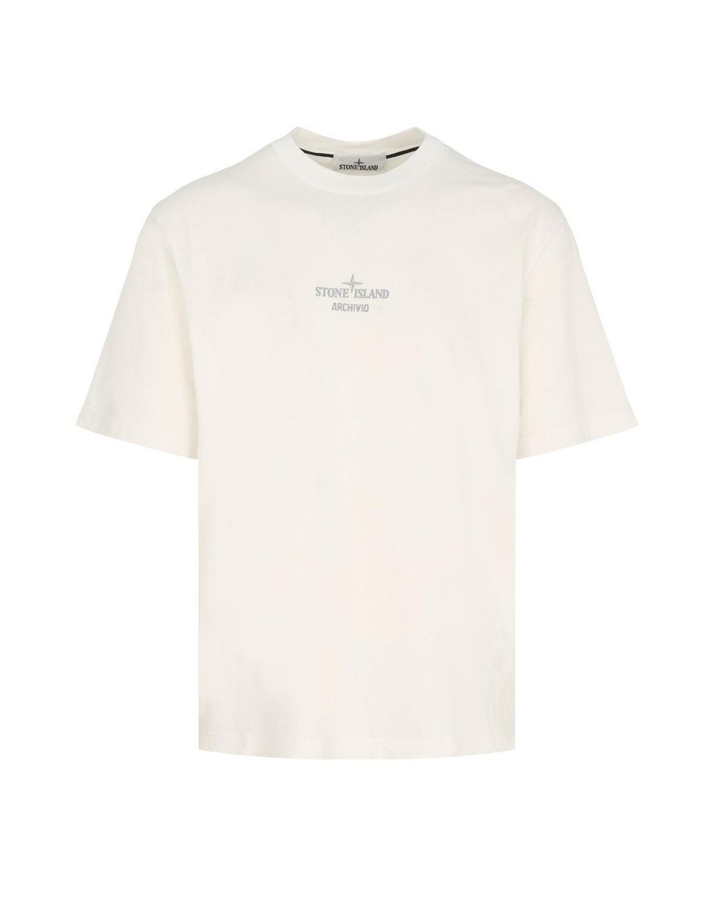 Stone Island White Branded 2100033 T Shirt for men