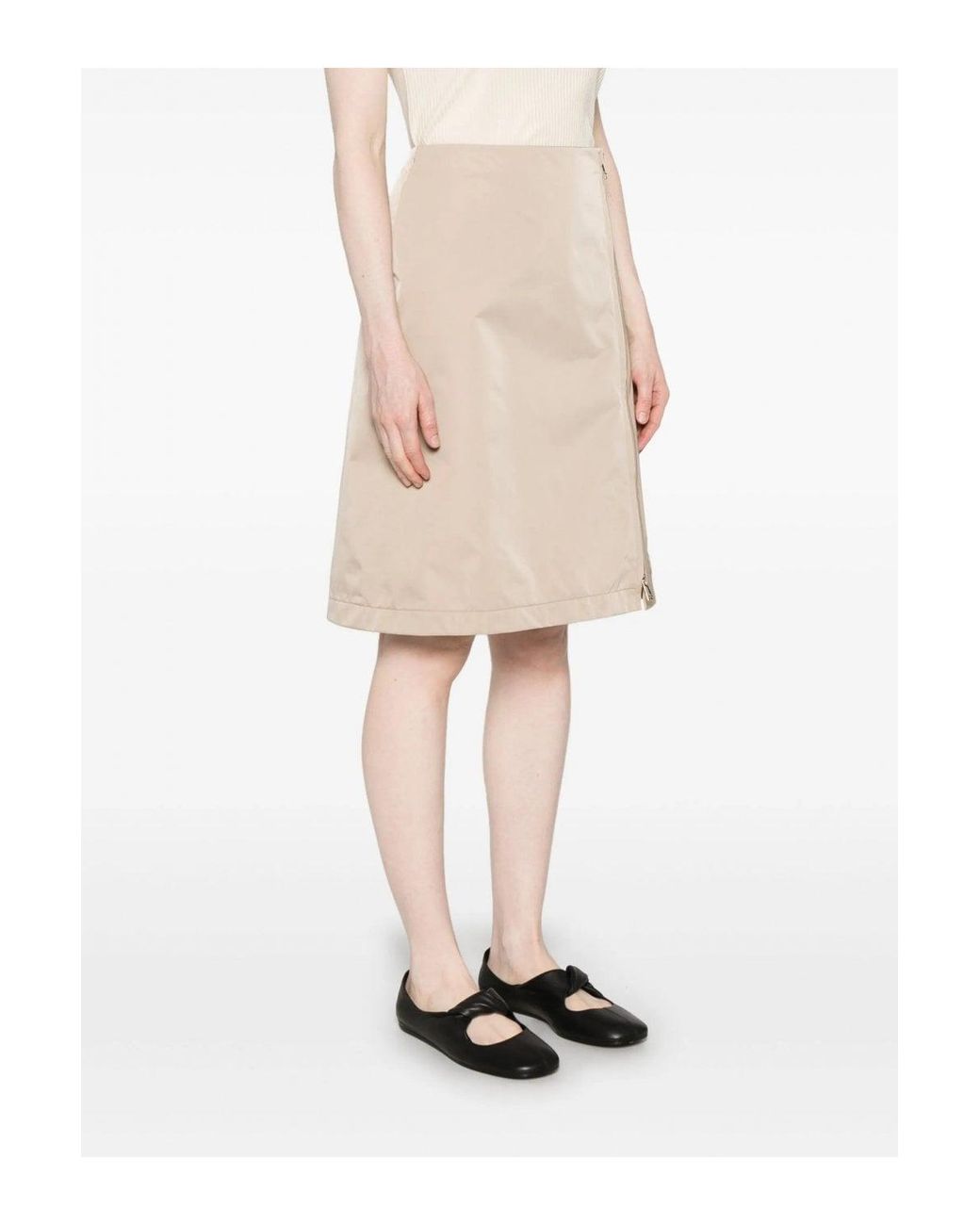 Moncler Natural Mid Length Skirt
