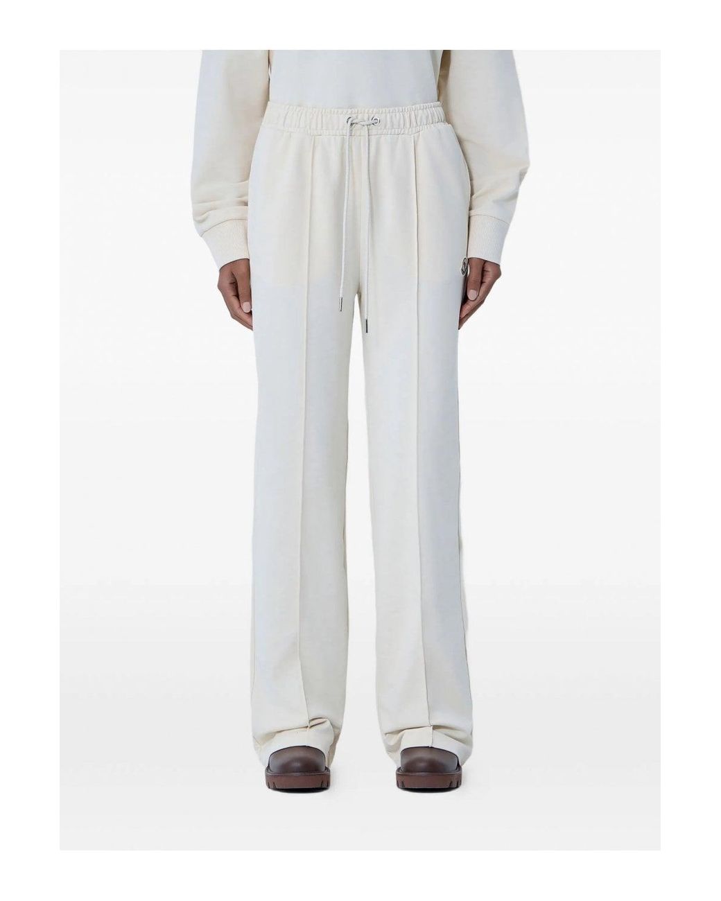 Moncler White Cotton Sweat Pants